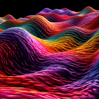 Digital Arts titled "Space Waves Symphony" by Justyna Jaszke, Original Artwork, AI generated image