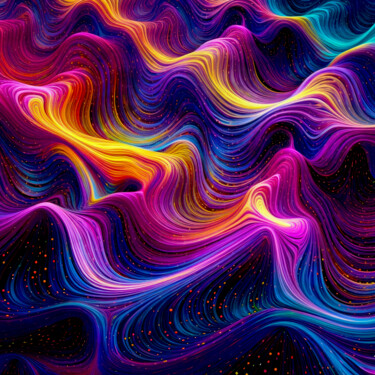 Digital Arts titled "Space Waves Cosmic…" by Justyna Jaszke, Original Artwork, AI generated image