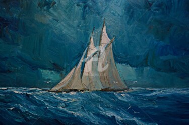 Картина под названием "Sea 01" - Justyna Kopania, Подлинное произведение искусства, Масло Установлен на Деревянная рама для…