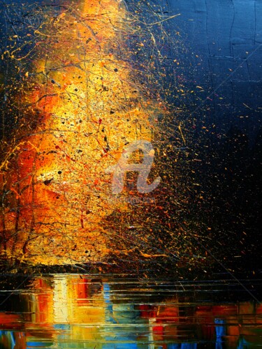 Malarstwo zatytułowany „River 02” autorstwa Justyna Kopania, Oryginalna praca, Olej Zamontowany na Drewniana rama noszy