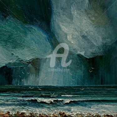 Картина под названием "Sea 02" - Justyna Kopania, Подлинное произведение искусства, Масло Установлен на Деревянная рама для…