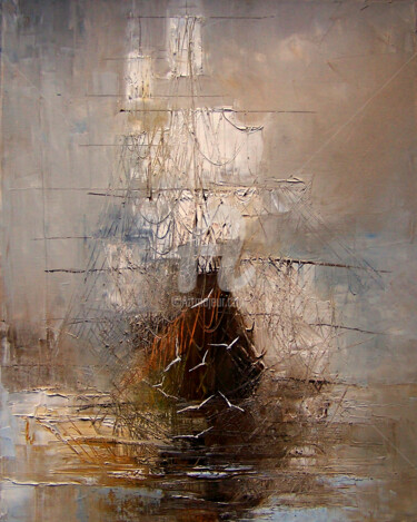 Peinture intitulée "Mist 04" par Justyna Kopania, Œuvre d'art originale, Huile Monté sur Châssis en bois
