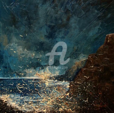 Картина под названием "Sea 03" - Justyna Kopania, Подлинное произведение искусства, Масло Установлен на Деревянная рама для…