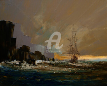 Malarstwo zatytułowany „Sea 07” autorstwa Justyna Kopania, Oryginalna praca, Olej Zamontowany na Drewniana rama noszy