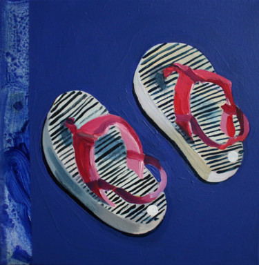 Painting titled "her shoes" by Justyna Jakóbowska, Original Artwork, Acrylic