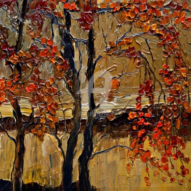 Peinture intitulée "Autumn 01" par Justyna Kopania, Œuvre d'art originale, Huile Monté sur Châssis en bois