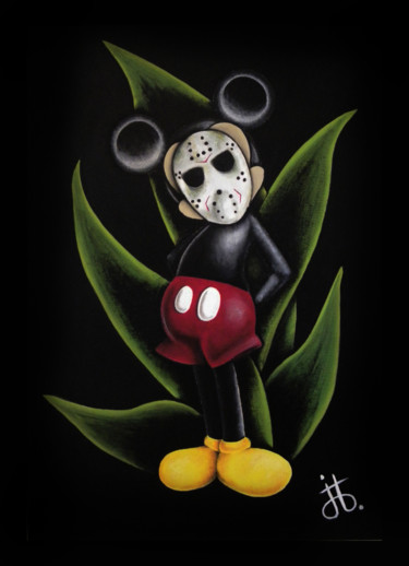 Peinture intitulée "Mickey" par Justine.B, Œuvre d'art originale, Acrylique