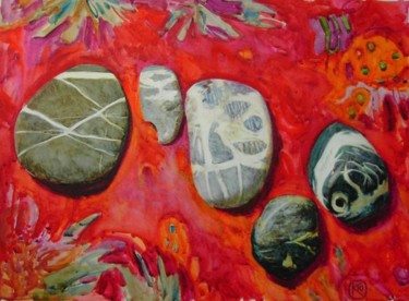 Картина под названием ""Горячие камни"" - Юлия Кокуева, Подлинное произведение искусства