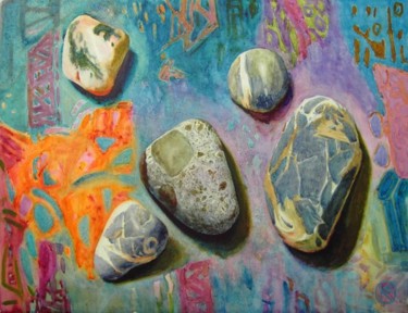Картина под названием "Сад камней I"" - Юлия Кокуева, Подлинное произведение искусства