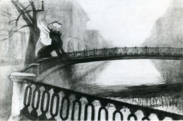 Рисунок под названием ""Банковский мостик"" - Юлия Кокуева, Подлинное произведение искусства