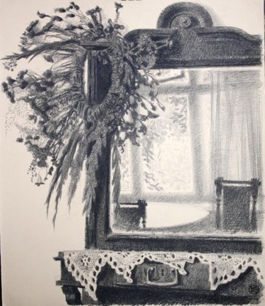 Картина под названием ""Старое зеркало"" - Юлия Кокуева, Подлинное произведение искусства, Масло