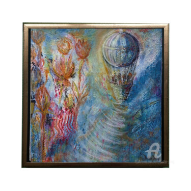 Картина под названием "Into the Night" - Jutta Jung, Подлинное произведение искусства, Акрил Установлен на Деревянная рама д…