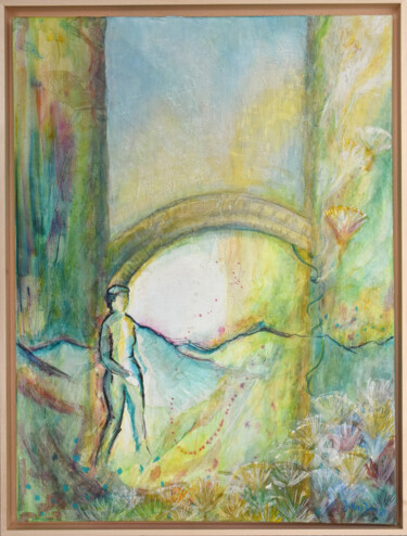 Malerei mit dem Titel "Ein schöner Tag - B…" von Jutta Jung, Original-Kunstwerk, Aquarell Auf Keilrahmen aus Holz montiert