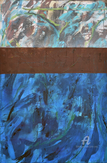 Peinture intitulée "Verbindungen 1 - Co…" par Jutta Jung, Œuvre d'art originale, Acrylique Monté sur Châssis en bois
