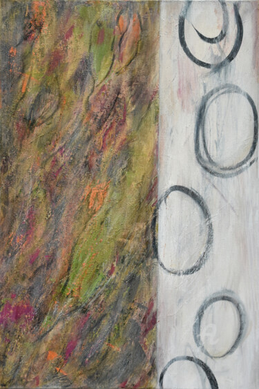 Pintura titulada "Verbindungen 4 - Co…" por Jutta Jung, Obra de arte original, Acrílico Montado en Bastidor de camilla de ma…