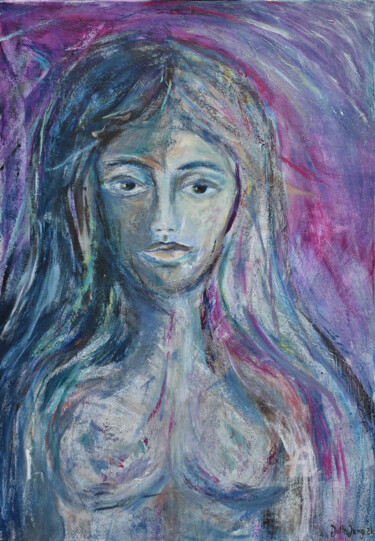 Картина под названием "Artista" - Jutta Jung, Подлинное произведение искусства, Акрил Установлен на Деревянная рама для носи…