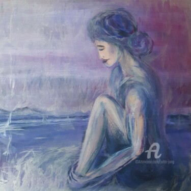 Painting titled "Meditation" by Jutta Jung, Original Artwork, Acrylic Mounted on Wood Stretcher frame