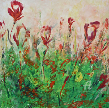 Картина под названием "Summertime" - Jutta Jung, Подлинное произведение искусства, Акрил Установлен на Деревянная рама для н…