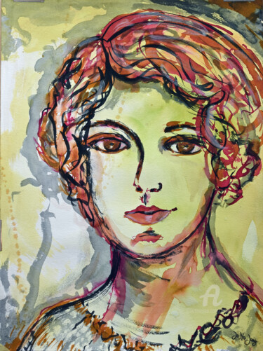 图画 标题为“Parisienne” 由Jutta Jung, 原创艺术品, 水彩