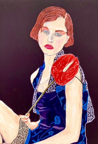 Картина под названием "The perfect moment" - Jutta-Maria Offzarek, Подлинное произведение искусства, Цветные карандаши