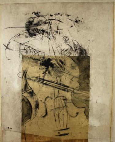 Pintura intitulada "Klangbogen" por Jutta Irion, Obras de arte originais, Colagens Montado em Armação em madeira
