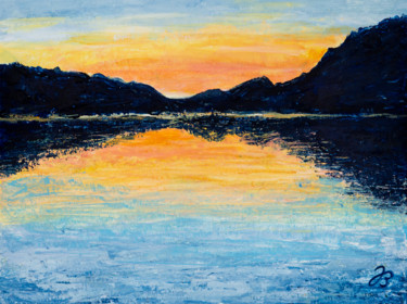 Schilderij getiteld "Sonnenuntergang Str…" door Jutta Blühberger, Origineel Kunstwerk, Acryl