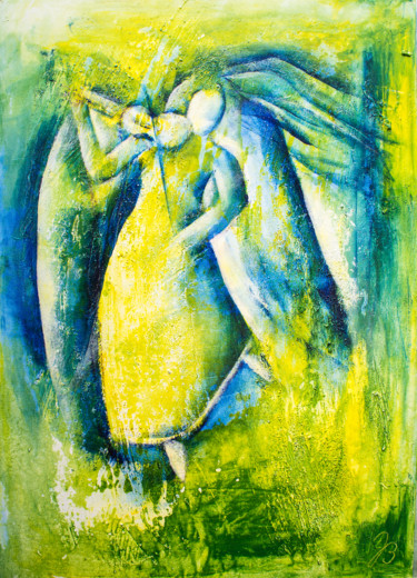 Painting titled "Tanzender Engel" by Jutta Blühberger, Original Artwork, Acrylic