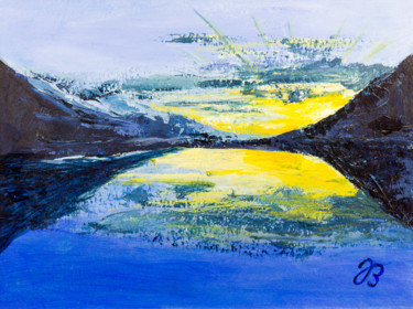 Malerei mit dem Titel "Sonnenuntergang am…" von Jutta Blühberger, Original-Kunstwerk, Acryl