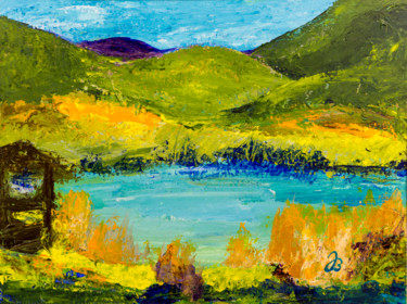 Pintura titulada "Weißensee Abstrakt" por Jutta Blühberger, Obra de arte original, Acrílico