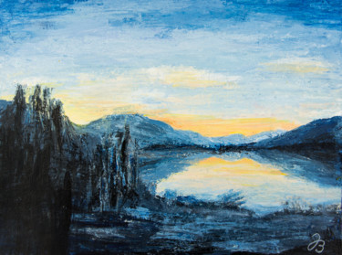 Malerei mit dem Titel "Blinklingmoos am Wo…" von Jutta Blühberger, Original-Kunstwerk, Acryl