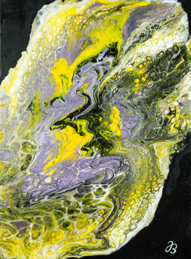 Malerei mit dem Titel "Lila Fluß" von Jutta Blühberger, Original-Kunstwerk, Acryl