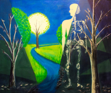 Malerei mit dem Titel "Leben oder Tod * Li…" von Jutta Blühberger, Original-Kunstwerk, Acryl