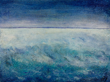 Pittura intitolato "Abstrakter Horizont…" da Jutta Blühberger, Opera d'arte originale, pigmenti