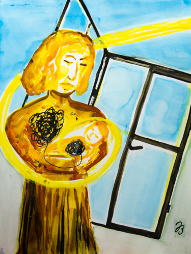 Malerei mit dem Titel "Angstübertragung *…" von Jutta Blühberger, Original-Kunstwerk, Acryl