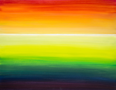 Peinture intitulée "Licht am Horizont *…" par Jutta Blühberger, Œuvre d'art originale, Gouache