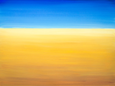 Painting titled "Licht am Horizont *…" by Jutta Blühberger, Original Artwork, Gouache