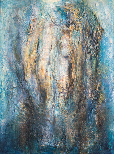 Painting titled "Unterwegs im Nebel…" by Jutta Blühberger, Original Artwork, Pigments