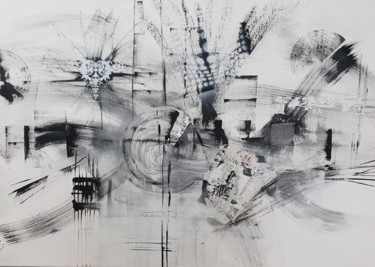 Malerei mit dem Titel "Schwarz-weiß 2" von Jutta Christandl, Original-Kunstwerk, Acryl