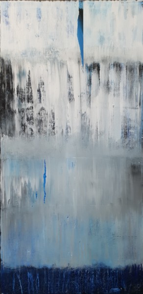 Painting titled "Bleu-gris" by Jutta Christandl, Original Artwork, Acrylic