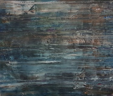 Malerei mit dem Titel "rainy, frozen way" von Jutta Christandl, Original-Kunstwerk, Acryl