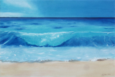 Peinture intitulée "La vague" par Geneviève Juttens-Lambilotte, Œuvre d'art originale, Huile