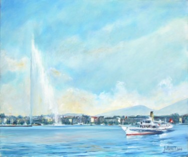 Painting titled "Vapeur, jet d'eau e…" by Philippe Juttens, Original Artwork, Oil