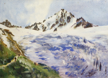 Malerei mit dem Titel "Aiguille du Chardon…" von Philippe Juttens, Original-Kunstwerk, Gouache