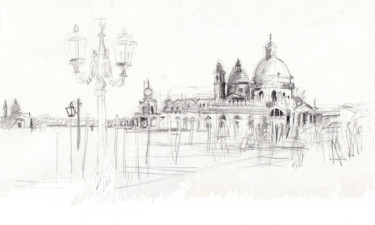 Dessin intitulée "Venise, Santa-Maria…" par Philippe Juttens, Œuvre d'art originale, Crayon