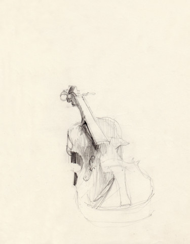 "Étude de violon n°3" başlıklı Resim Philippe Juttens tarafından, Orijinal sanat, Kalem