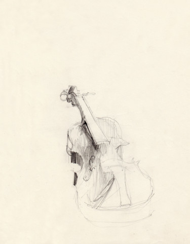 Violon Dessin intitulée "Violon" par Philippe Juttens, Œuvre d'art originale, Crayon