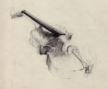 Disegno intitolato "Étude de violon n°4" da Philippe Juttens, Opera d'arte originale, Matita