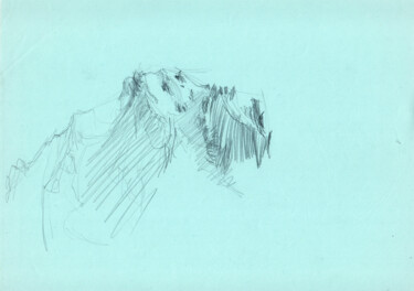 Desenho intitulada "Sommet de l'Aiguill…" por Philippe Juttens, Obras de arte originais, Lápis
