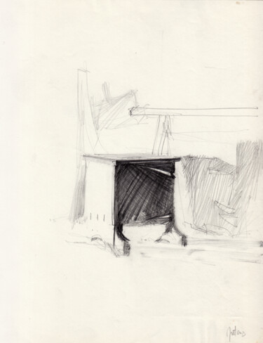 Tekening getiteld "Tabouret" door Philippe Juttens, Origineel Kunstwerk, Potlood