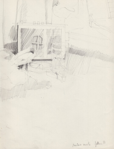 Drawing titled "Nature morte domest…" by Philippe Juttens, Original Artwork, Pencil